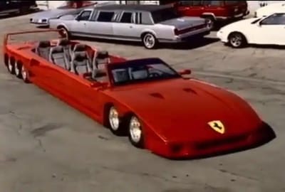 A Hollywood car builder stretched a fake Ferrari F40 into a limo and somehow made it work