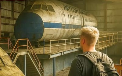 Urban explorers make incredible airplane discovery inside abandoned aviation training base left to decay since 2021
