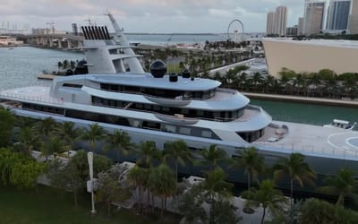 $450M 466-foot megayacht spotted parked in Miami owned by Google's cofounder dwarfs the marina