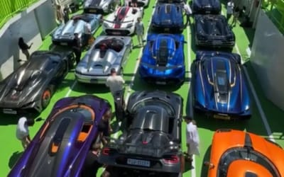 Nearly every Koenigsegg model ever made is on one ferry