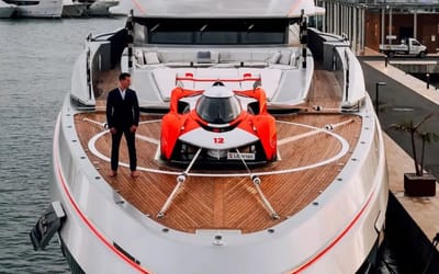 Standing out in Monaco is tough, but a millionaire with a McLaren Solus GT on a superyacht managed it