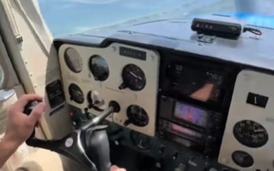 Hobby pilot performs amazing flypast at NASA's space shuttle landing facility