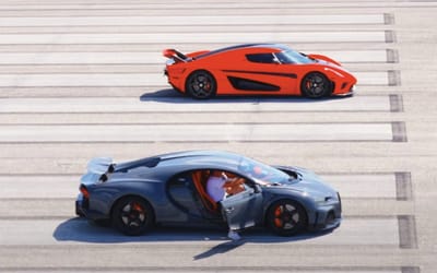 Koenigsegg Regera vs. Chiron Super Sport: two of the world's fastest cars had a drag race, wasn't close