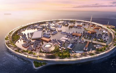 This futuristic Japanese city would float, store data underwater, and send rockets to space