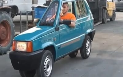 Slimmest car in the world is modified Fiat Panda that can miraculously still be driven