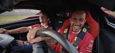 Lewis Hamilton stunned by 'fastest road car he's ever been in' as he tries new Ferrari with Charles LeClerc