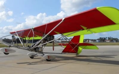 American man shows off his Aerolite 103 which you can fly without pilot's license or registration