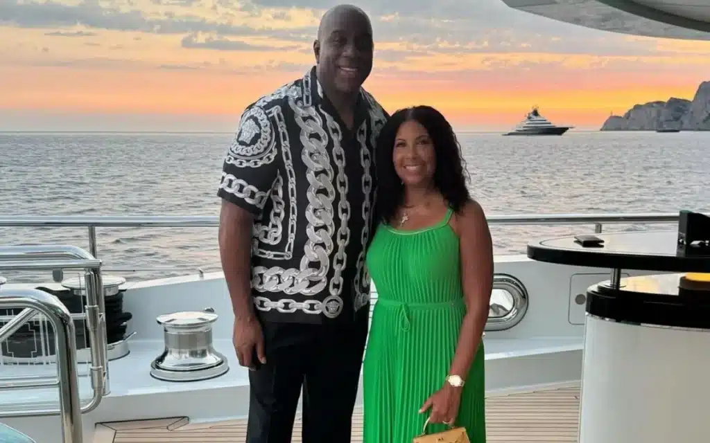 NBA star Magic Johnson is enjoying his summer on Whisper superyacht
